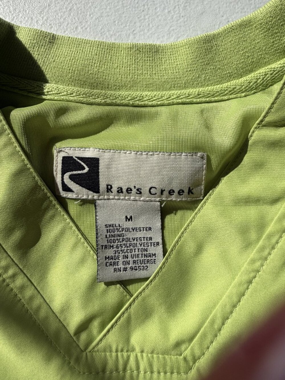 Rae’s Creek Lime Green Pullover Windbreaker Jacket Medium